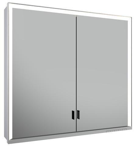 KEUCO Royal Lumos Spiegelschrank 800 mm mit LED-Beleuchtung und Ablagefach, silber-eloxiert