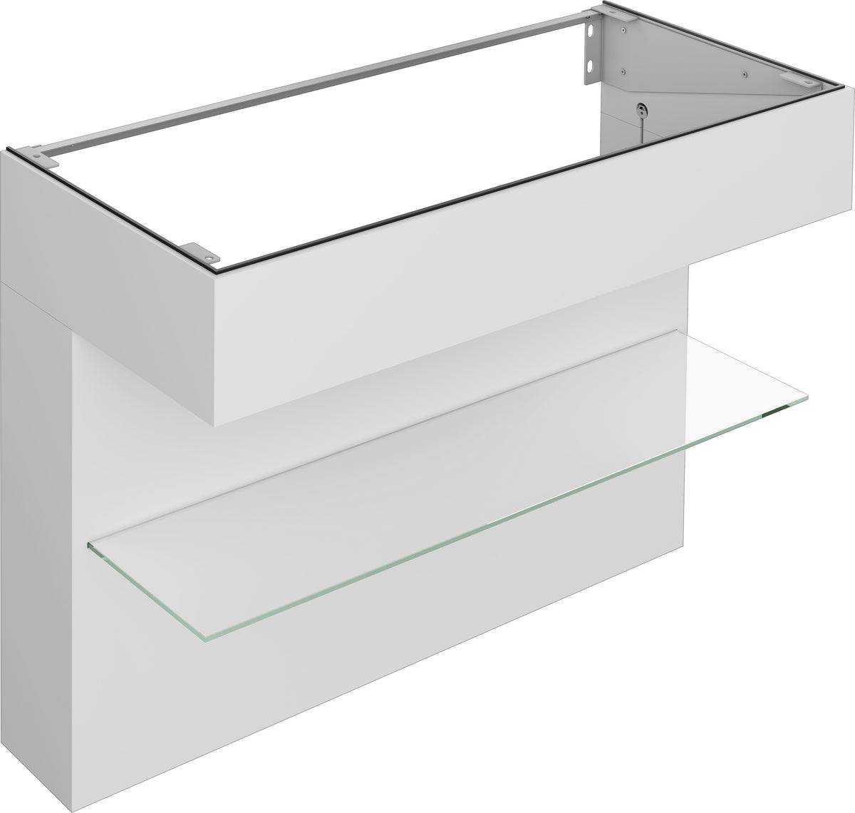 KEUCO Edition 11 Art Waschtischunterbau 800 mm mit Glasablage und Beleuchtung in Weiß