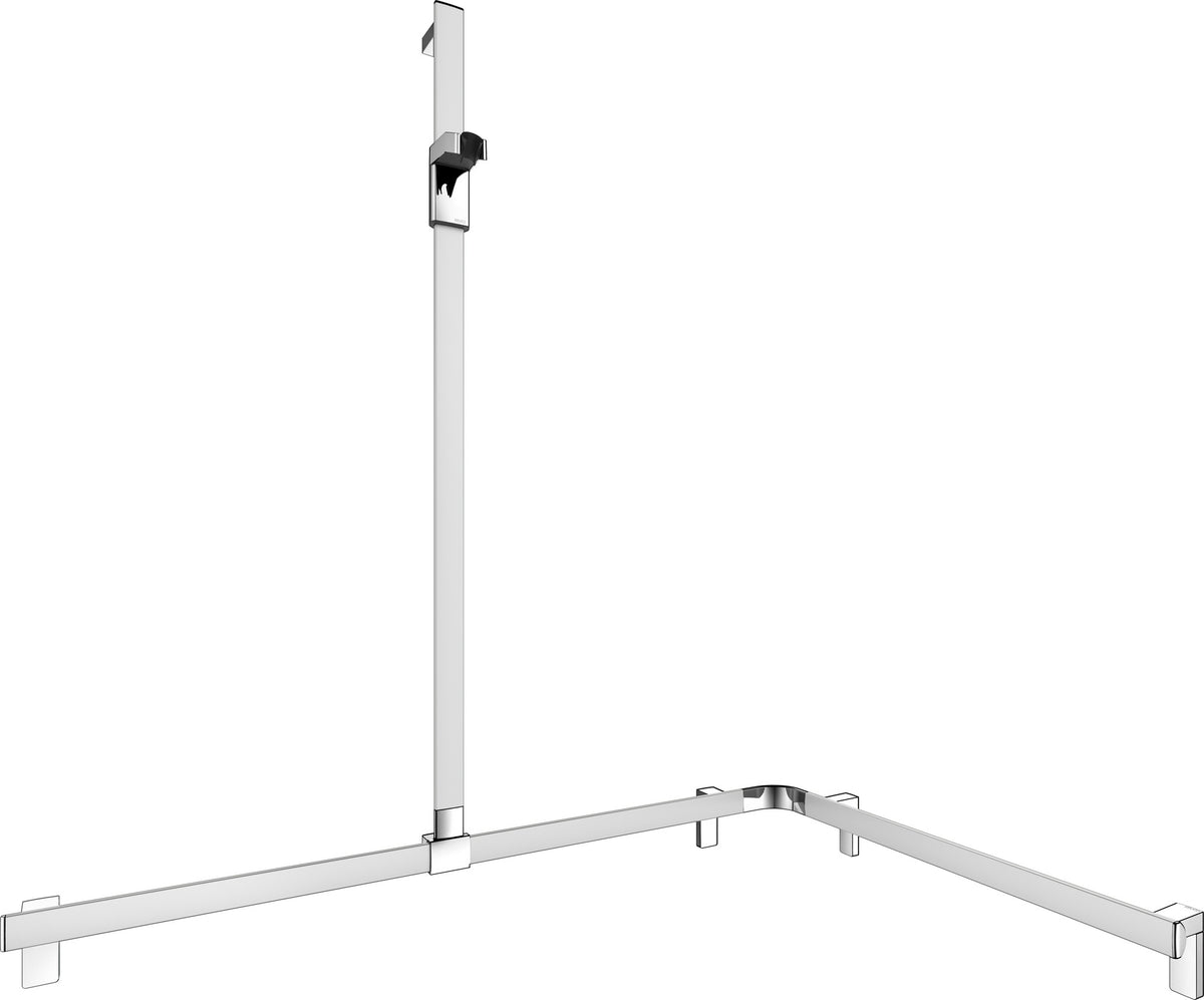 KEUCO AXESS Duschhandlauf 850 mm rechts mit Brausestange, silber-eloxiert
