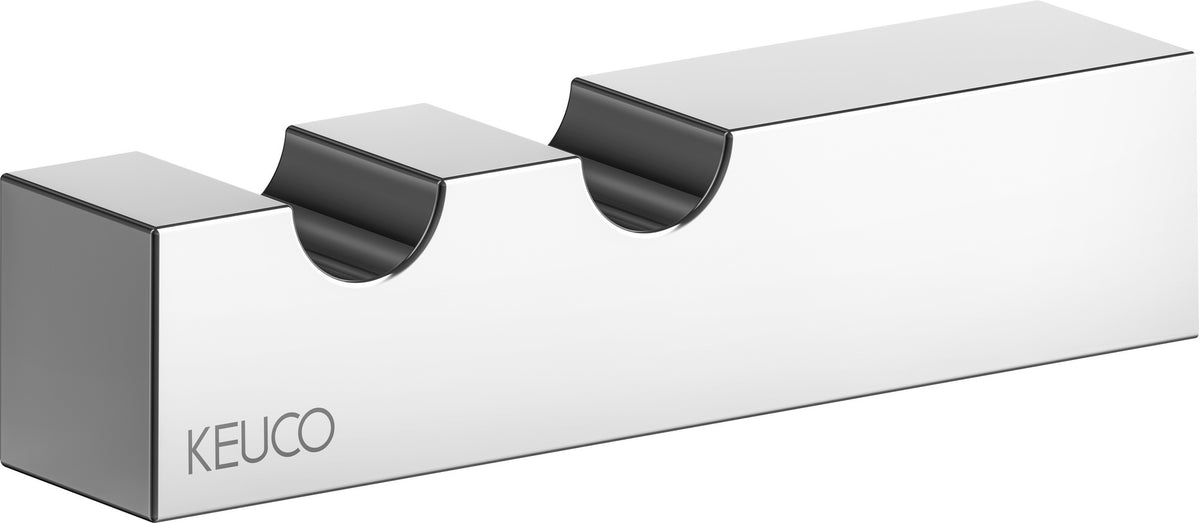 KEUCO Handtuchhaken E90 Square 19115 doppelt verchromt, eckiges Design, 88 mm Ausladung
