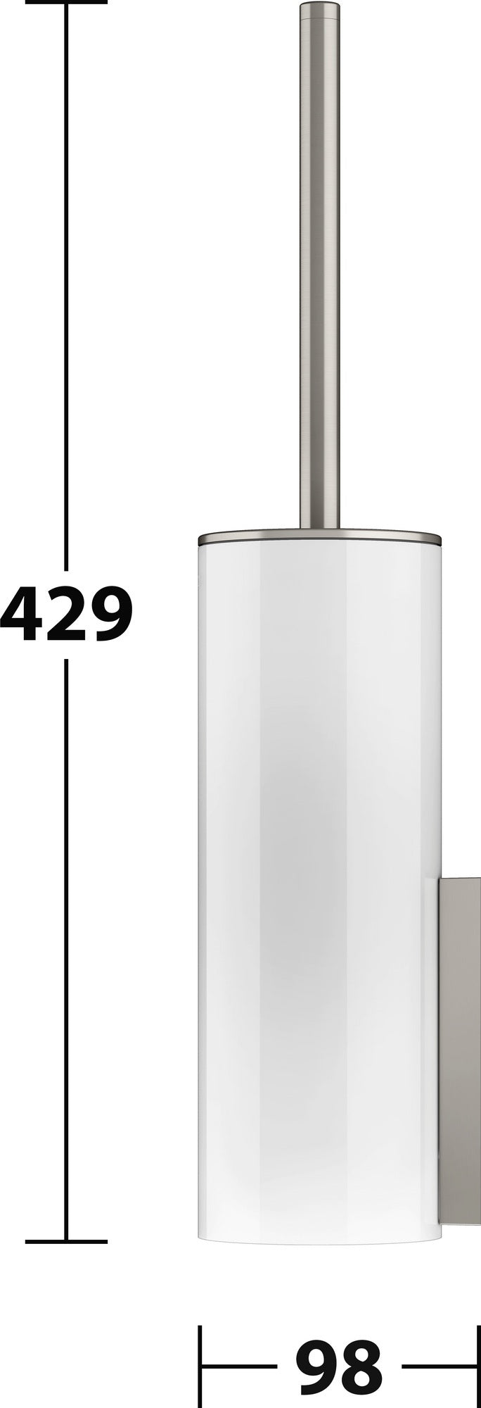 KEUCO Edition 400 Toilettenbürstengarnitur mit Echtkristalleinsatz, Nickel gebürstet