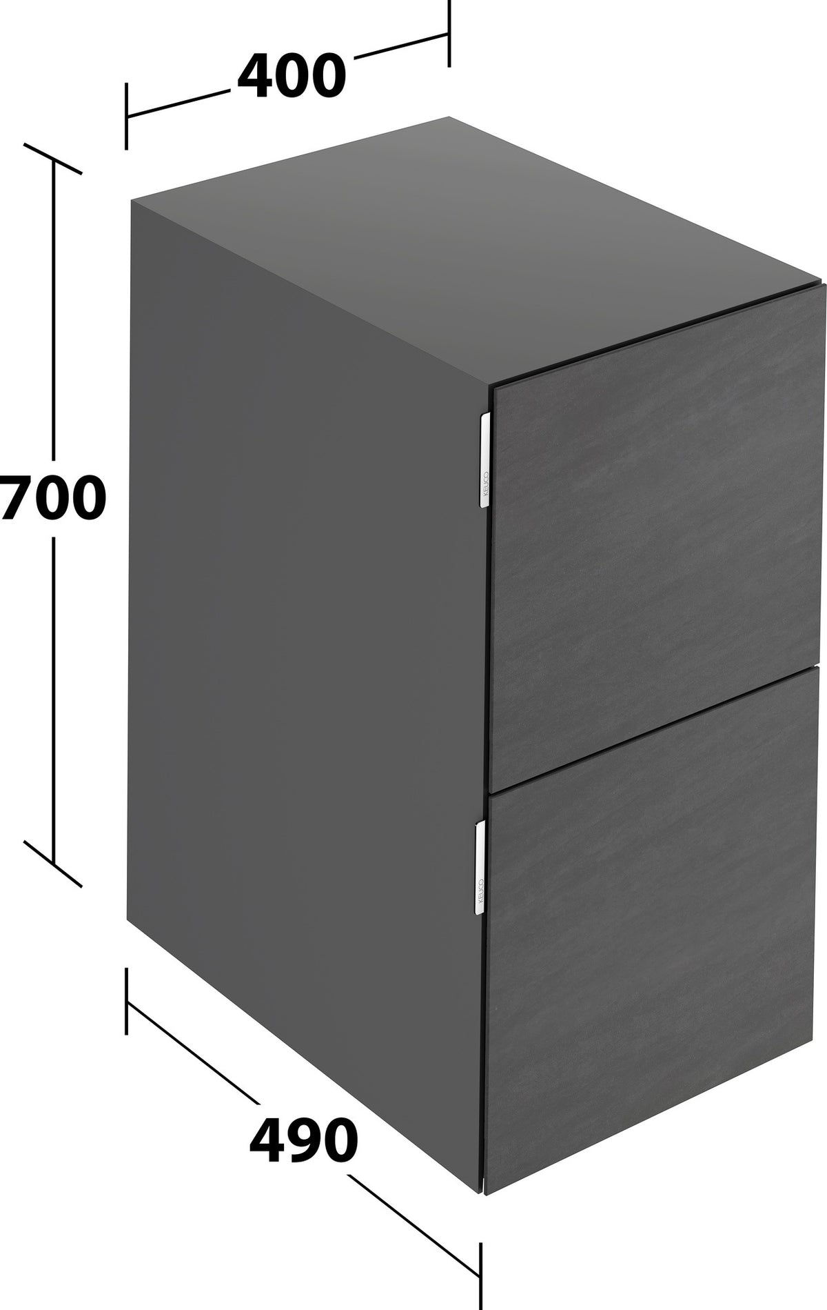KEUCO Edition 11 Art Sideboard 400 mm mit 2 Auszügen und Beleuchtung – Weiß / Glas Weiß