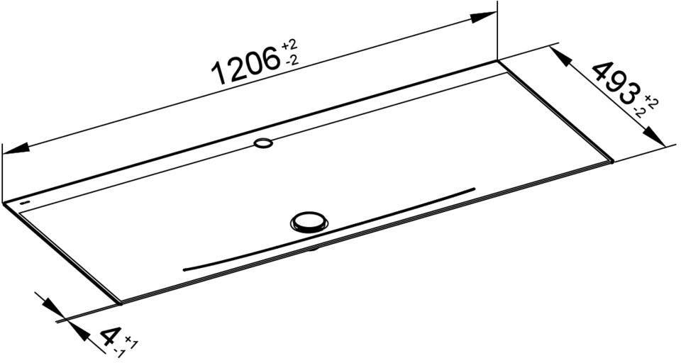 KEUCO Edition 11 Art Emaille-Waschtisch 806 mm mit 1-Loch-Bohrung in Weiß