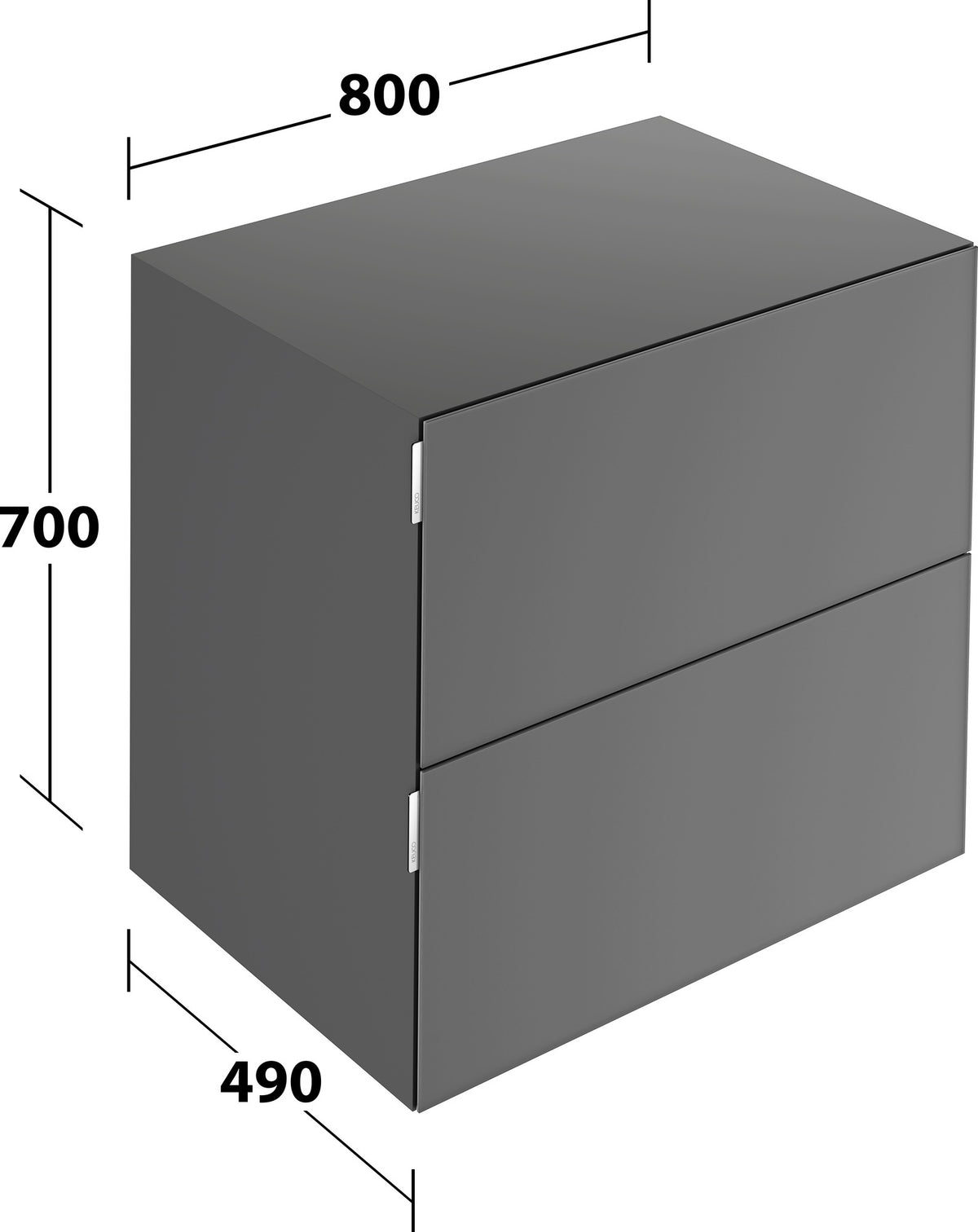 KEUCO Edition 11 Art Sideboard 400 mm mit 2 Auszügen und Beleuchtung – Weiß / Glas Weiß