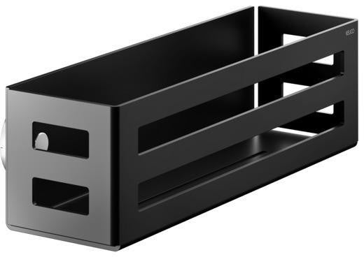 KEUCO Seifenkorb 24954, 320 x 93 x 90 mm, schwarz matt, Aluminium, mit Ablaufschlitzen