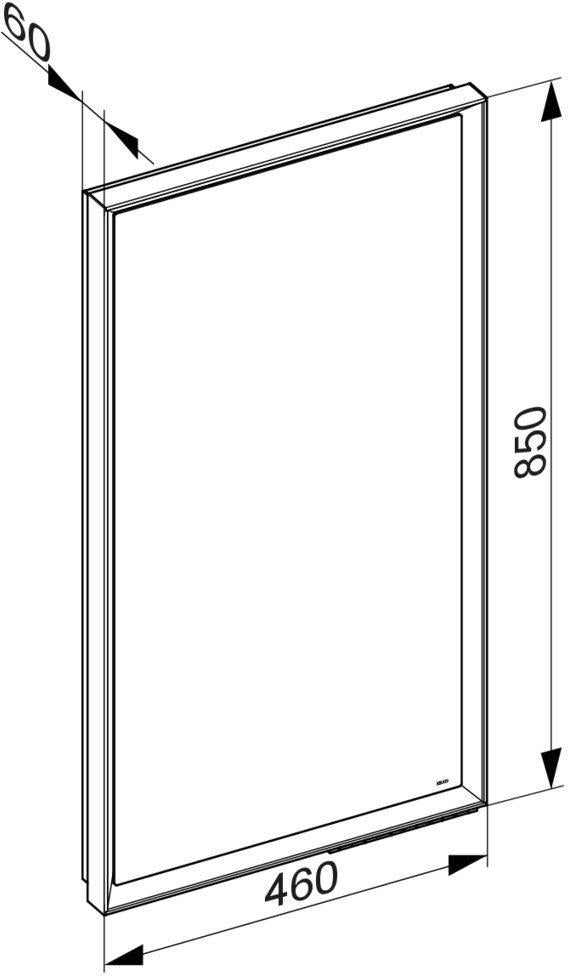 KEUCO Royal Lumos Lichtspiegel 700 x 650 mm, schwarz-eloxiert, LED-Beleuchtung