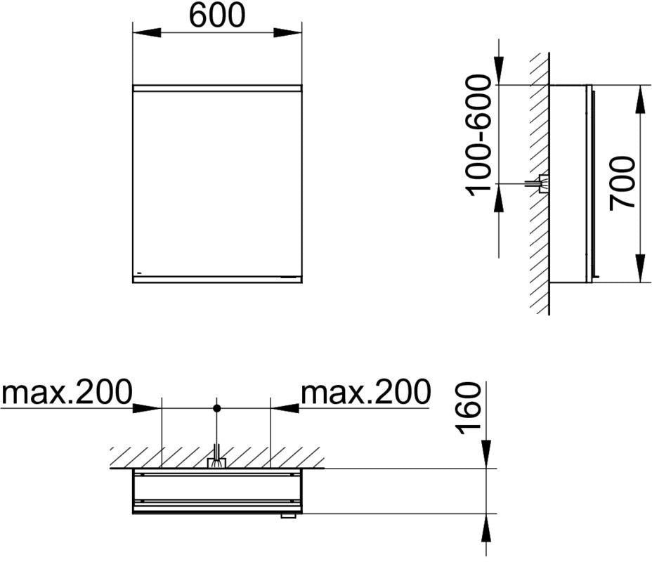 KEUCO Royal Modular 2.0 Spiegelschrank beleuchtet 500 mm silber-eloxiert mit LED-Ober- und Unterbeleuchtung