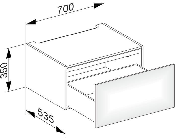 KEUCO Edition 11 Unterbauschrank 700 mm, 1 Auszug, anthrazit/Glas anthrazit, Push-to-Open