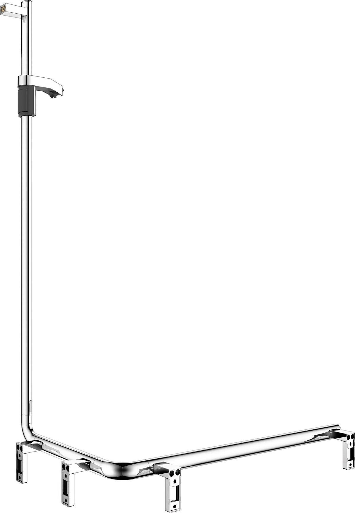 KEUCO AXESS Duschhandlauf 550/531/1301 mm mit Brausestange rechts, silber-eloxiert