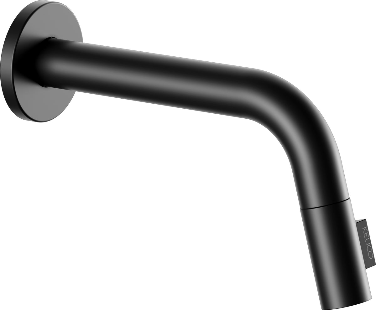 KEUCO IXMO Wandauslaufventil Unterputz rund 185 mm Ausladung, Soft schwarz matt