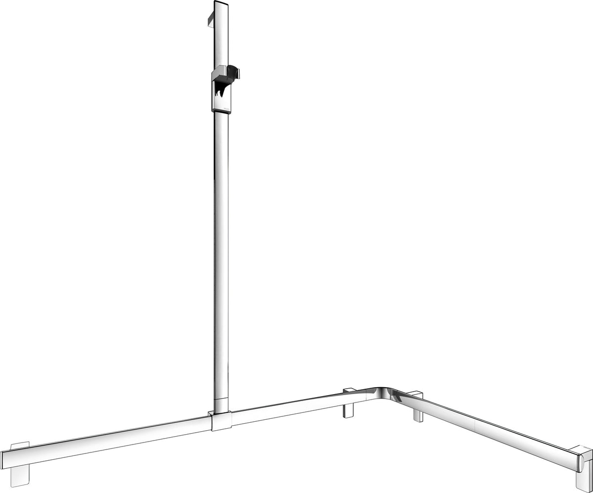 KEUCO AXESS Duschhandlauf 850 mm rechts mit Brausestange, silber-eloxiert