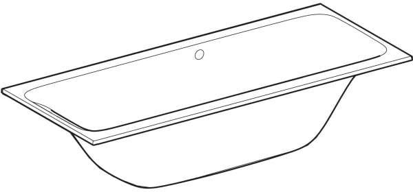 Geberit Tawa Duo Badewanne 170x75 cm weiß, rechteckig, schmaler Rand, 2-Sitzer
