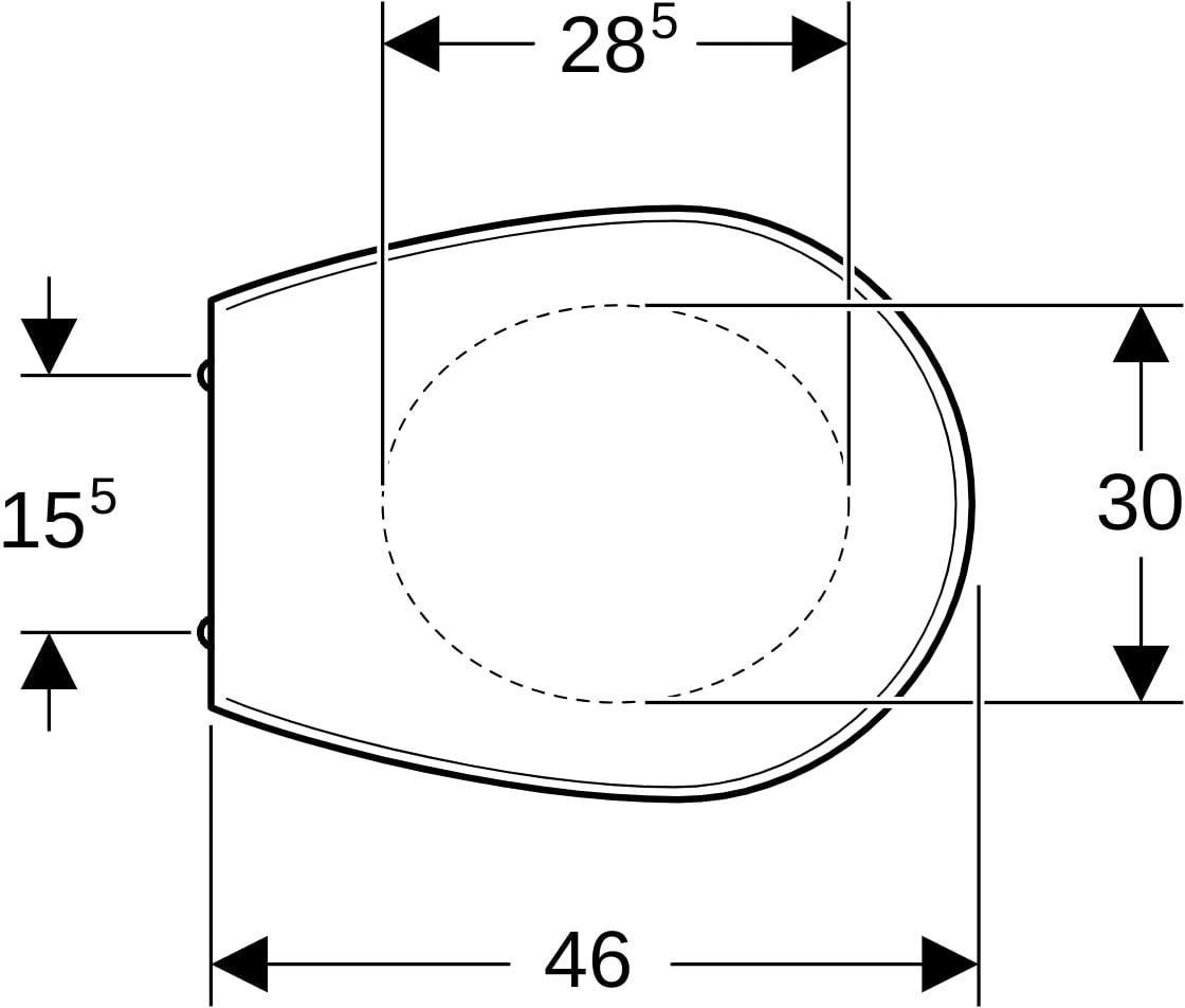 Geberit Renova WC-Sitz oval manhattan mit Deckel, Befestigung von unten, Duroplast