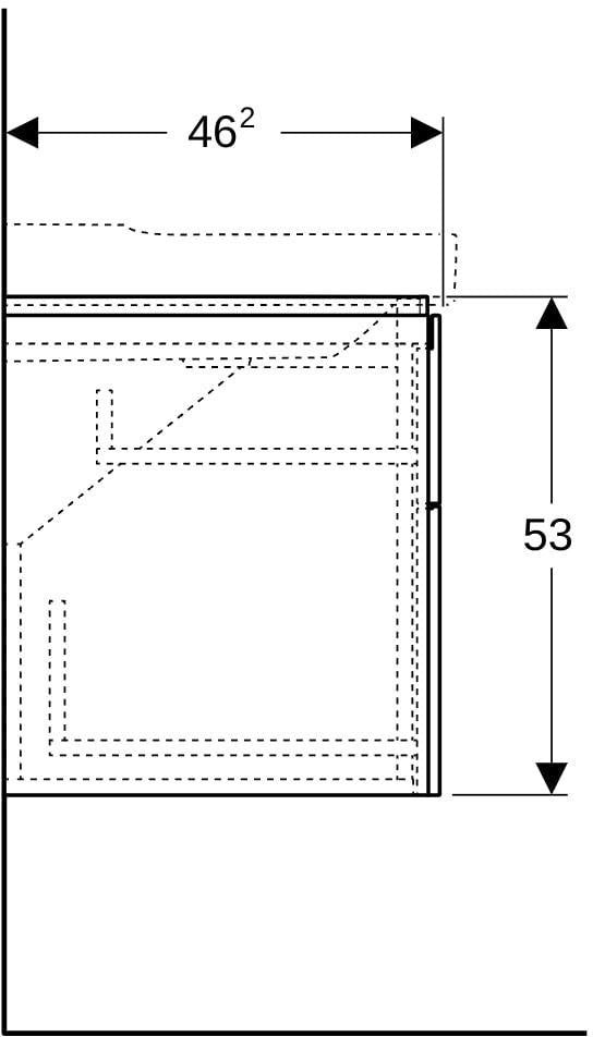 Geberit Xeno2 Unterschrank für Waschtisch, 120 cm, 4 Schubladen, weiß hochglänzend