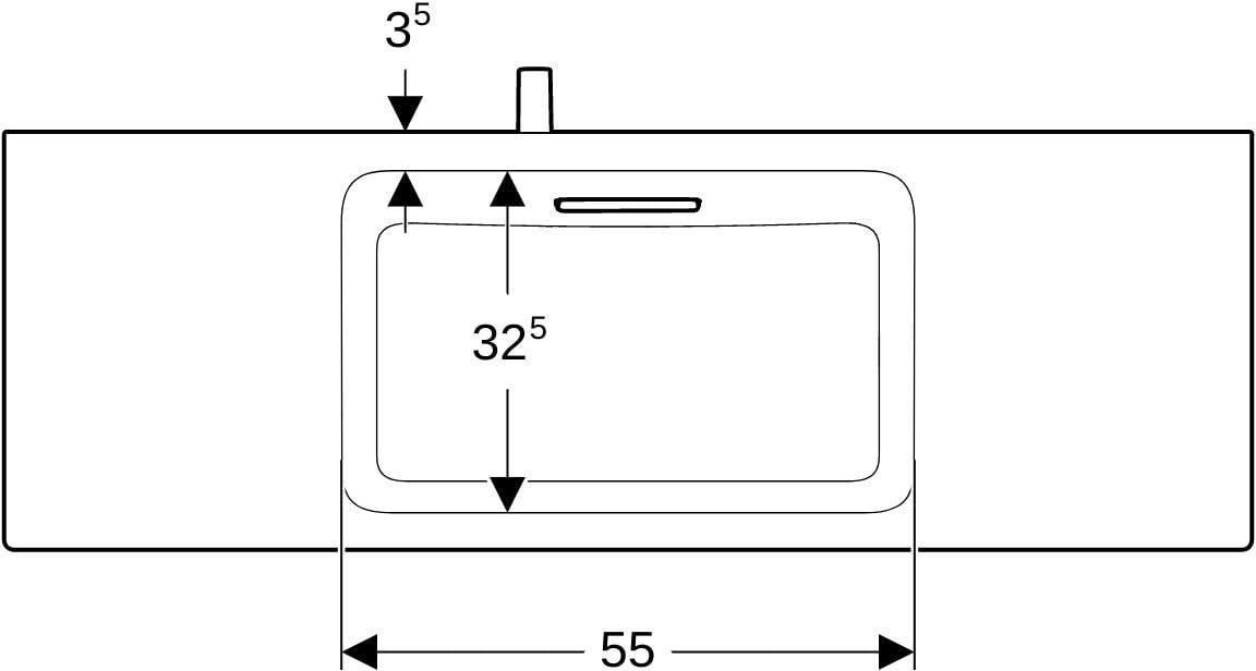 Geberit ONE Waschtisch 120x40 cm CleanDrain mit KeraTect, weiß glänzend, ohne Hahnloch