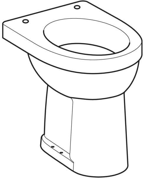 Geberit Renova Comfort Stand-WC Flachspüler erhöht barrierefrei, Abgang vertikal, weiß