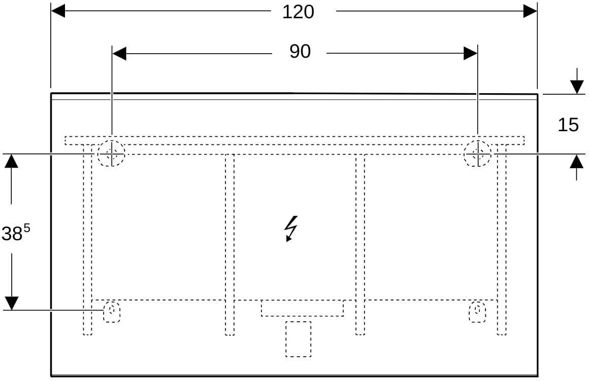 Geberit Option Plus Lichtspiegel 40x70 cm, direkte & indirekte LED-Beleuchtung, Aluminium eloxiert