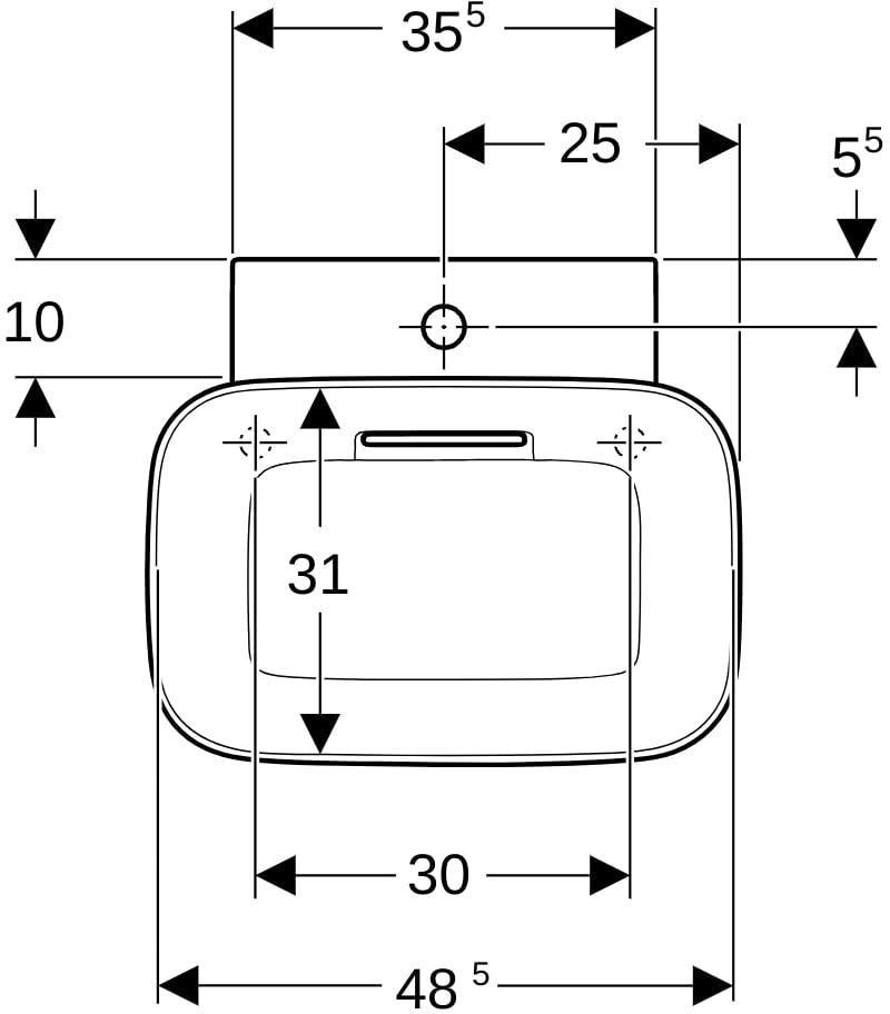 Geberit ONE Aufsatzwaschtisch 50x42,5 cm weiß KeraTect CleanDrain mit Hahnloch