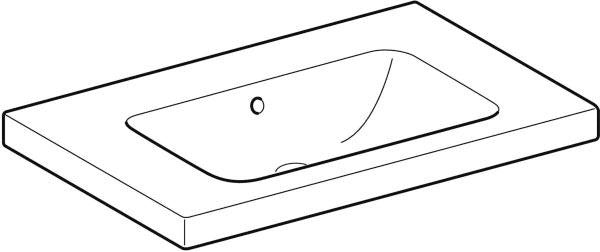 Geberit iCon Light Waschtisch 75x48 cm mit Ablagefläche, Hahnloch, Überlauf, weiß