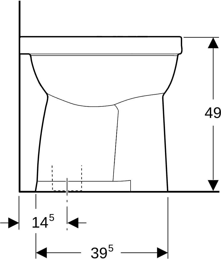 GEBERIT Renova Comfort Stand-WC Flachspüler erhöht – barrierefrei, weiß