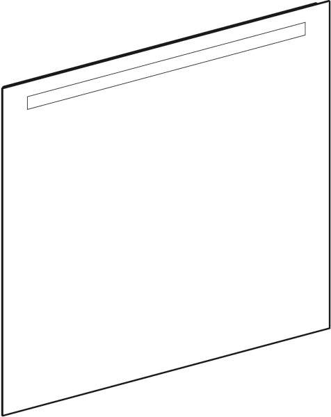 Geberit Option Basic Lichtspiegel eckig 50x70cm mit LED-Beleuchtung oben, Aluminium eloxiert