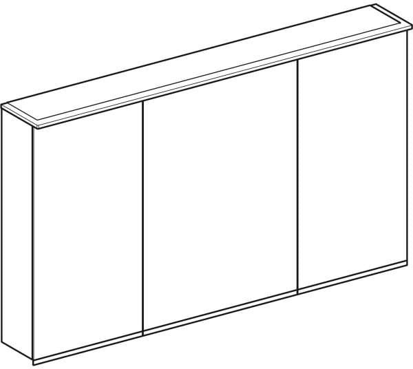 Geberit Option Plus Spiegelschrank mit LED-Beleuchtung, 3 Türen, 90 cm, verspiegelt