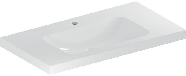 Geberit iCon Light Waschtisch 90x48 cm mit Ablagefläche, Hahnloch und Überlauf, weiß
