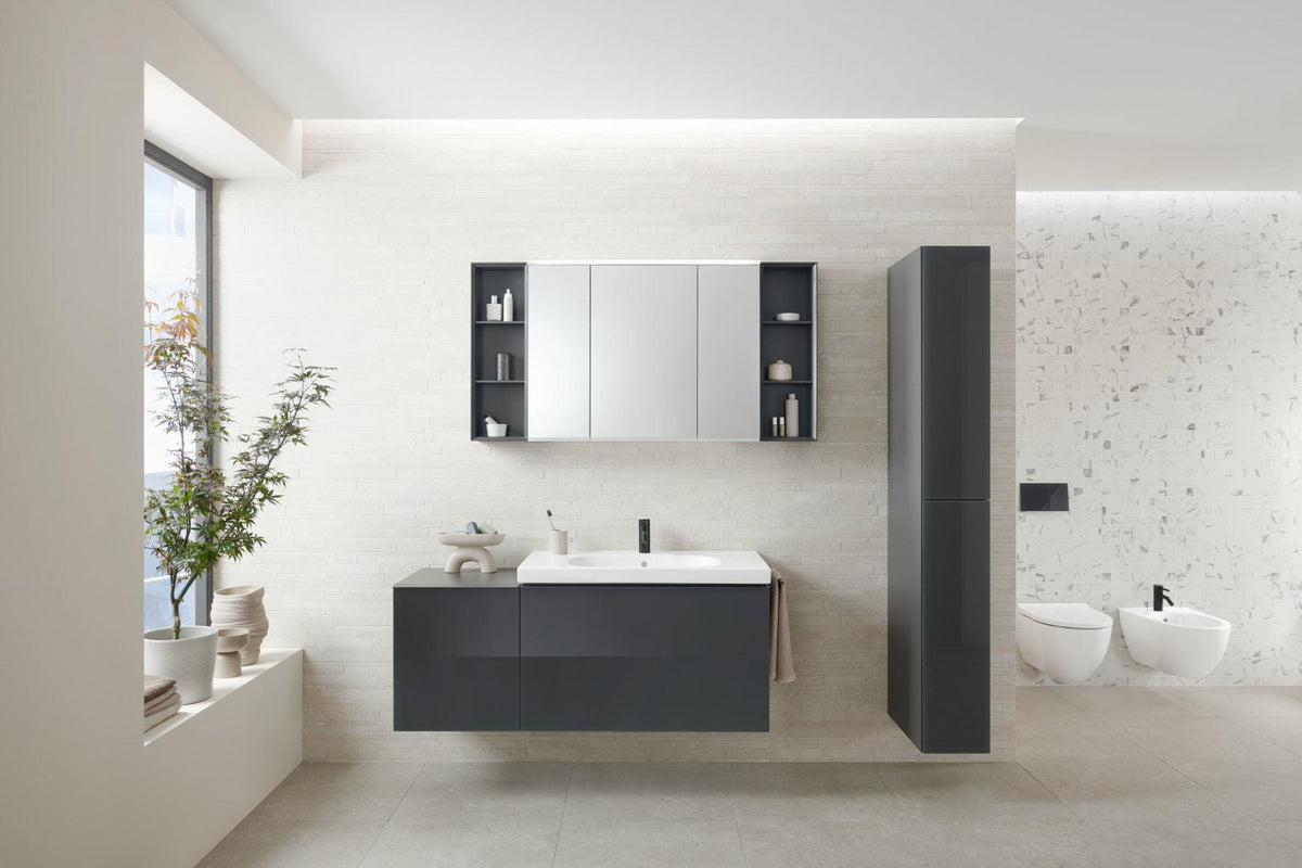 Geberit Acanto Waschtisch 90x48 cm mit Ablagefläche, Hahnloch und Überlauf in Weiß