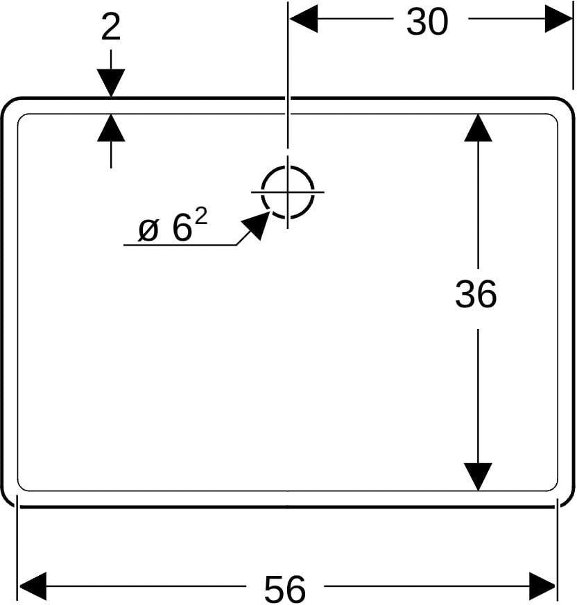 GEBERIT Publica Mehrzweckbecken 50x14x40 cm, weiß, ohne Überlauf