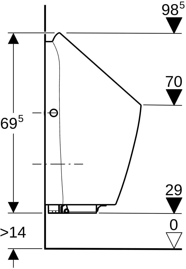GEBERIT Preda Urinal mit integrierter Steuerung, Netzbetrieb, spülrandlos, weiß