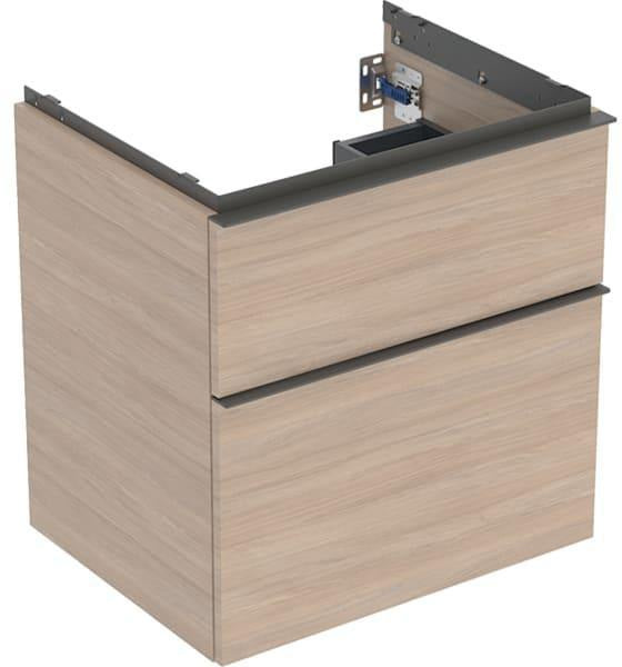 Geberit iCon Waschtischunterschrank 59,2 cm mit 2 Schubladen, weiß hochglanz – wandhängend
