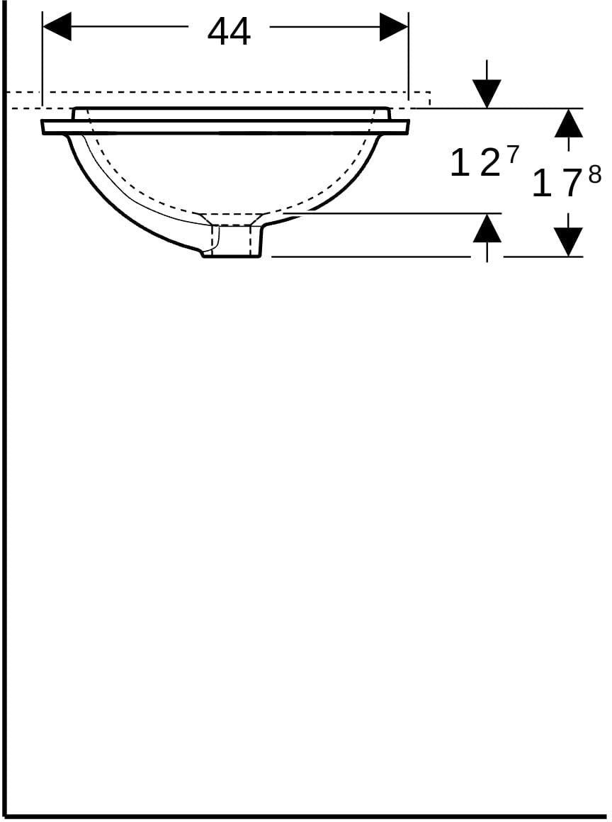 Geberit VariForm Unterbauwaschtisch 53x44 cm weiß KeraTect ohne Hahnloch und Überlauf