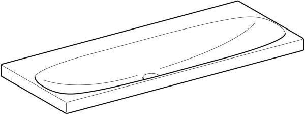 Geberit Acanto Doppelwaschtisch 120x48 cm – Weiß, wandmontiert, ohne Hahnloch & Überlauf