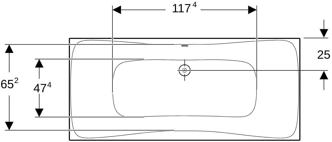 Geberit Renova Rechteckbadewanne Duo 180x80cm weiß – 2-Sitzer mit Überlauf