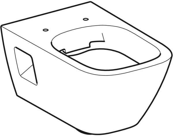 Geberit Renova Plan Wand-WC Tiefspüler Rimfree spülrandlos weiß KeraTect