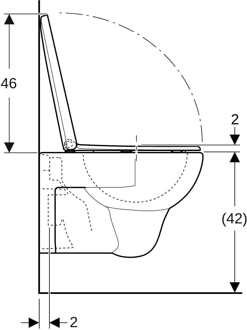 GEBERIT Renova Set Wand-WC Tiefspüler mit WC-Sitz, weiß – Wandmontage