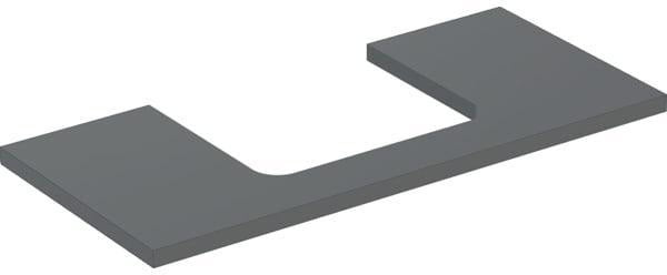 Geberit ONE Waschtischplatte 75x3x47 cm weiß hochglänzend mit mittigem Ausschnitt für Aufsatzwaschtisch
