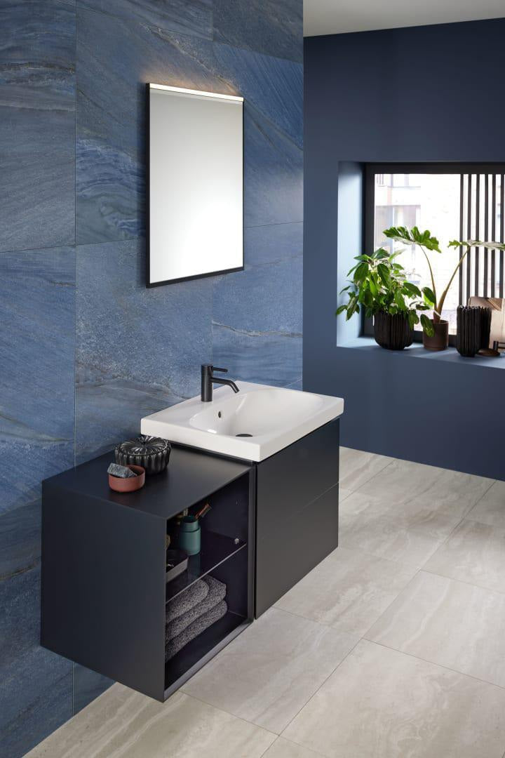 Geberit Acanto Waschtisch 60x48 cm mit Hahnloch und Überlauf in Weiß