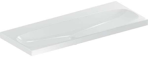 Geberit Acanto Doppelwaschtisch 120x48 cm – Weiß, wandmontiert, ohne Hahnloch & Überlauf