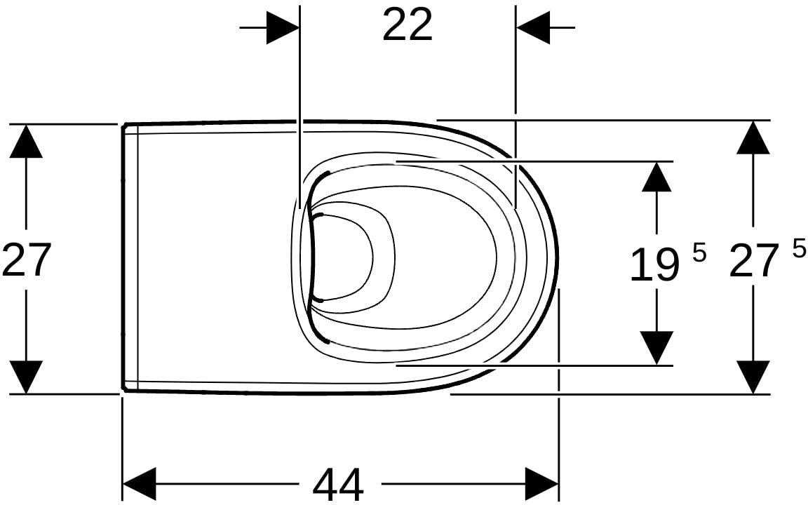 GEBERIT Bambini Stand-WC für Kleinkinder, Tiefspüler, Rimfree, weiß, H 24 cm