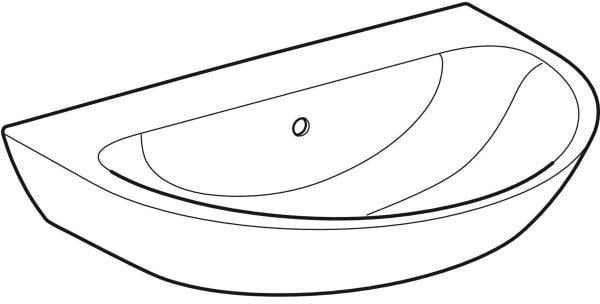 Geberit Renova Waschtisch 65x50 cm ohne Hahnloch, mit Überlauf, weiß – Wandmontage