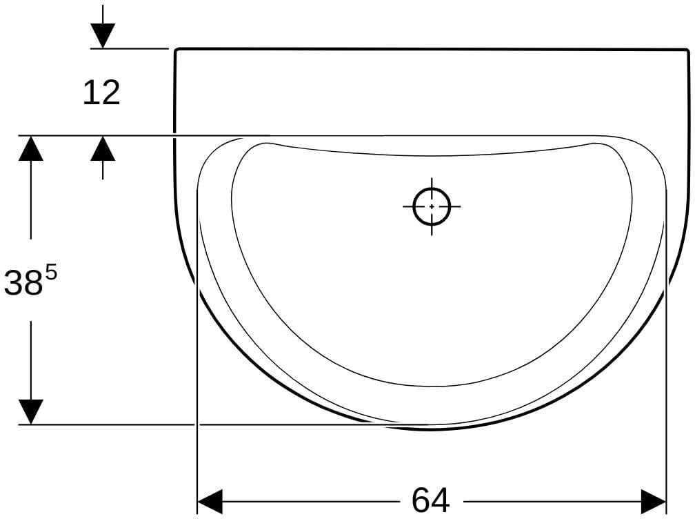 Geberit Renova Waschtisch 65x50 cm ohne Hahnloch, ohne Überlauf, weiß – Wandmontage