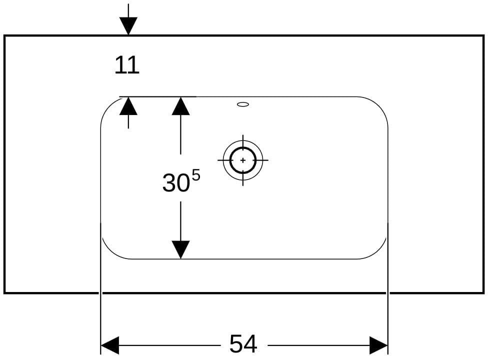 Geberit iCon Light Waschtisch 90x48 cm mit Ablagefläche, Hahnloch und Überlauf, weiß