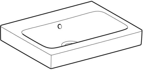 Geberit iCon Waschtisch 60x48,5 cm ohne Hahnloch, mit Überlauf, weiß – Sanitärkeramik
