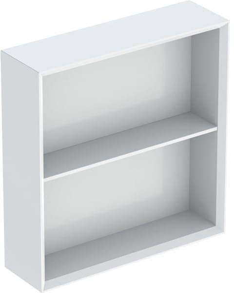 Geberit Regal quadratisch 45x46,7x13,2 cm weiß Hochglanz – Wandhängendes Badregal mit Einlegeboden