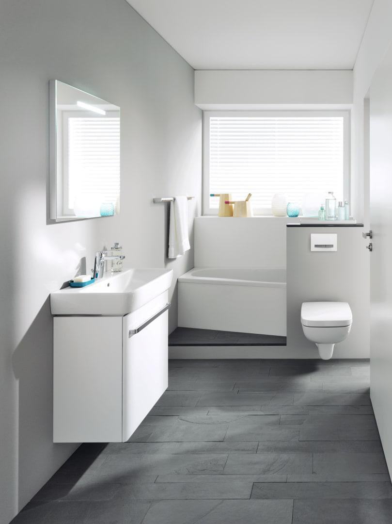 Geberit Renova Compact Waschtisch 60x37 cm mit Hahnloch und Überlauf, weiß