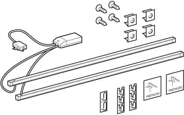 Geberit Xeno2 LED Lichtleiste Set für Waschtischunterschrank 60 cm mit Netzteil & Sensor