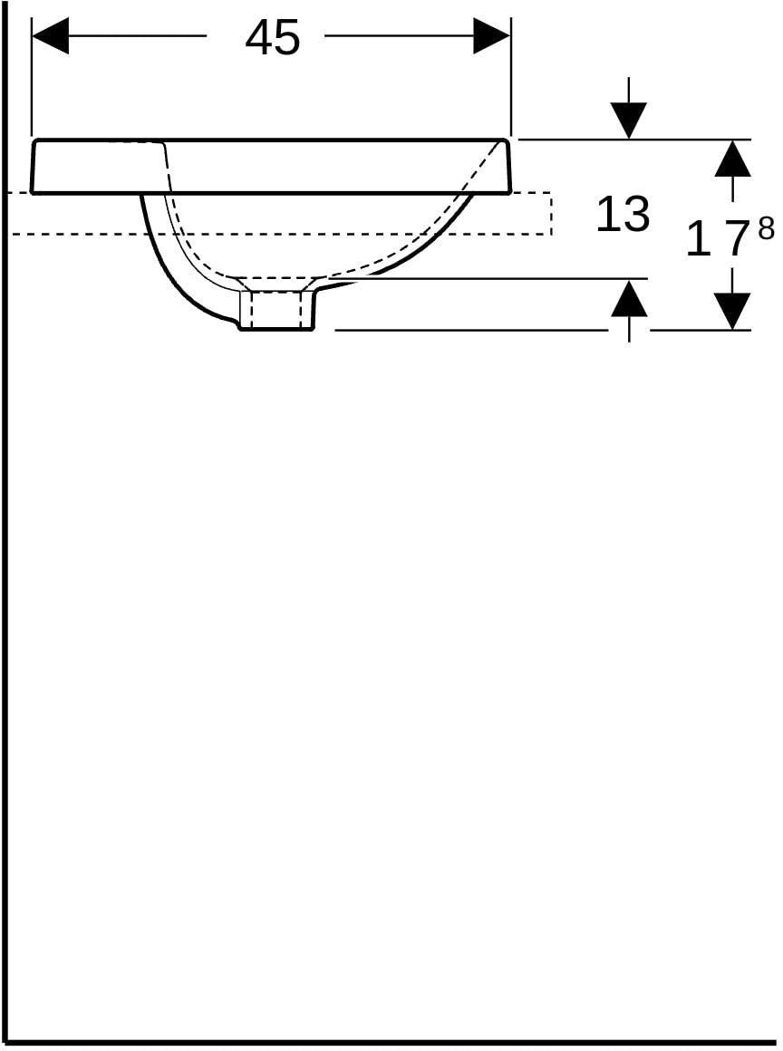 Geberit VariForm Einbauwaschtisch oval 50x45 cm mit Hahnlochbank und KeraTect in Weiß