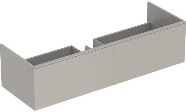 Geberit Xeno2 Unterschrank für Waschtisch, 139,5 cm, sculturagrau, 2 Schubladen, LED-Beleuchtung