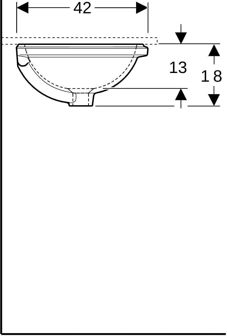 Geberit VariForm Unterbauwaschtisch rund 40,5 cm weiß KeraTect ohne Hahnloch